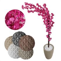 Cerejeira Japonesa Artificial Curvada Pink Grande Vaso Decorativo