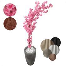 Cerejeira Japonesa Artificial Curvada Pink Grande Vaso Decorativo