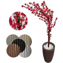Cerejeira Pink Galho Curvo Planta Artificial Vaso Decoração