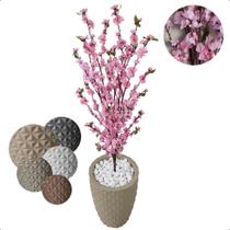 Cerejeira Rosa Bebê Flor Artificial com Vaso Decoração