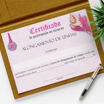 Certificado Alongamento de Unhas (Pacote 20 unidades) - gráficaMK