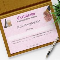 Certificado Automaquiagem Rosa (Pacote c/ 20 Unidades)