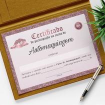 Certificado Automaquiagem Rose (Pacote c/ 20 Unidades)