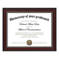 Certificado de diploma com moldura simples de 21 x 29,7 cm em mogno
