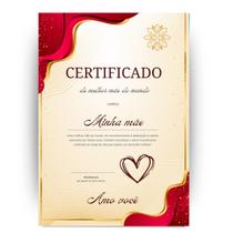 Certificado de Melhor Mãe do Mundo Presente dia Das Mães