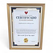 Certificado de Melhor Namorado Personalize com Nome Moldura Certificado de Melhor Namorado Personalize com Nome Moldura