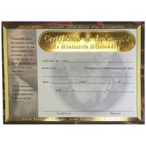 Certificado de Ordenação Ao Ministério Missionário