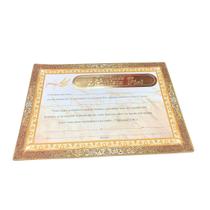 Certificado Dizimista em Auto Relevo Dourado - Pacote com 10 Unidades Certificado Dizimista em Auto Relevo Dourado - Pacote com 10 Unidades