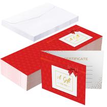 Certificados de presente Spiareal 36 conjuntos vermelhos de 9x14 cm com envelopes Certificados de presente Spiareal 36 conjuntos vermelhos de 9x14 cm com envelopes