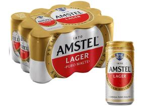 Cerveja Amstel Lager Puro Malte 12 Unidades Lata - 269ml