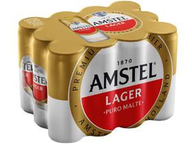 Cerveja Amstel Lager Puro Malte 12 Unidades - Lata 350ml