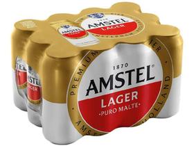 Cerveja Amstel Lager Puro Malte 12 Unidades - Lata 473ml
