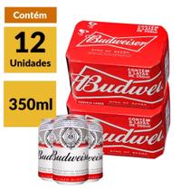 Cerveja Budweiser Lata 350ml - Com 12 Unidades