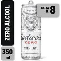 Cerveja Budweiser Zero Lata Sleek 350ml Caixa c 8 un
