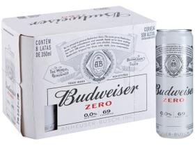 Cerveja Budweiser Zero sem Álcool Malte 8 Unidades Lata 350ml Cerveja Budweiser Zero sem Álcool Malte 8 Unidades Lata 350ml