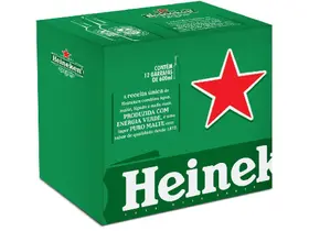 Cerveja Heineken Garrafa 600 ml Pack com 12 Unidades Cerveja Heineken Garrafa 600 ml Pack com 12 Unidades