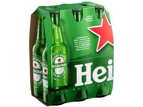 Cerveja Heineken Premium Puro Malte Lager - Pilsen 6 Garrafas Long Neck 330ml