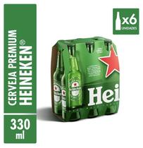 Cerveja Long Neck Pilsen Heineken 330ml com 6 Unidades