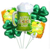 Cerveja Mylar Clover de 18 polegadas Balloon Happy St. Patrick's Day x7