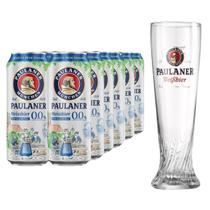 Cerveja Paulaner Lata 0% Álcool Kit 12 Unds + Copo Paulaner