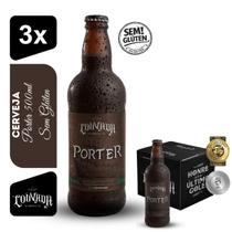 Cerveja Porter Cervejaria Louvada 500ml Kit 3 unidades Sem Glúten