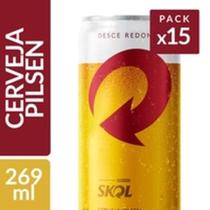 Cerveja Skol Pack com 15 Unidades de 269 ML Cada