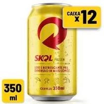 Cerveja Skol Pilsen Lata 350ml Caixa c/ 12 un 1x12 Unidades 350ml Lata