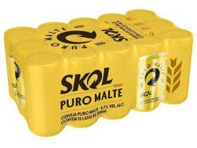 Cerveja Skol Puro Malte Lager 269ml - 15 Unidades