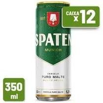 Cerveja Spaten Lata Sleek 350ml Caixa c 12 un Cerveja Spaten Lata Sleek 350ml Caixa c 12 un