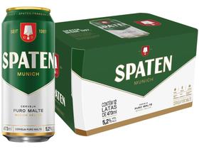 Cerveja Spaten Munich Puro Malte 12 Unidades Lata 473ml