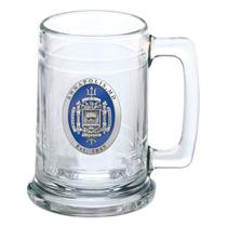 Cerveja Stein Glass Heritage Pewter, brasão da Academia Naval dos EUA Cerveja Stein Glass Heritage Pewter, brasão da Academia Naval dos EUA