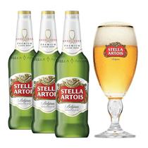 Cerveja Stella Artois 330Ml 3 Unidades + Taça Stella Artois
