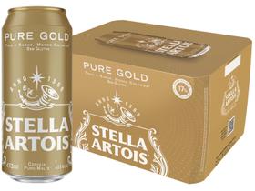 Cerveja Stella Artois Pure Gold Puro Malte 12 Unidades Lata 473ml