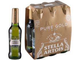 Cerveja Stella Artois Pure Gold sem Glúten Puro Malte 6 Unidades Garrafa Longneck 330ml Cerveja Stella Artois Pure Gold sem Glúten Puro Malte 6 Unidades Garrafa Longneck 330ml