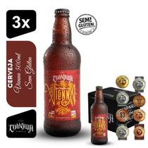 Cerveja Vienna Cervejaria Louvada 500ml Kit 3 unidades Sem Glúten