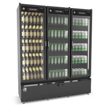 Cervejeira Auto Serviço 1,57m 3 Portas 958L Vanguard Extra Frio -5C ASVEF3P All Black Refrimate - Controlador Digital e Iluminação LED