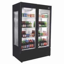 Cervejeira Vertical Frilux 1200 Litros Preto 2 Portas de Vidro Aquecido 220V RF-018