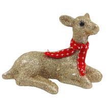Cervo Deitado Natalino 19x12,5cm em Plástico
