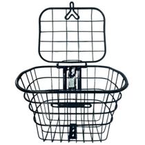 Cesta 26 Oval Aço Aramada Grande Tampa Bicicleta Bike Preto