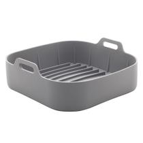 Cesta Air Fryer Quadrada De Silicone 5,5x16x16cm Lyor Cinza Cesta Air Fryer Quadrada De Silicone 5,5x16x16cm Lyor Cinza
