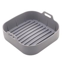 Cesta Air Fryer Quadrada de Silicone 7x20x20cm Lyor Cinza Cesta Air Fryer Quadrada de Silicone 7x20x20cm Lyor Cinza