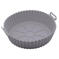 Cesta Air Fryer Redonda de Silicone 6,5x19x19cm Lyor Cinza Cesta Air Fryer Redonda de Silicone 6,5x19x19cm Lyor Cinza