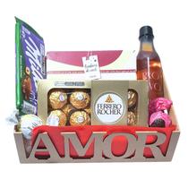 Cesta Amor com Milka, Ferrero, Presentes Itens Natura e Trufas