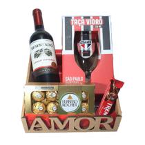 Cesta Amor São Paulo Com Chocolates, Vinho E Taça Times De Futebol