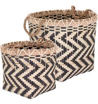 Cesta bambu preto 2pç