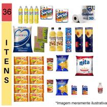 Cesta Básica Completa Alimentos Higiene E Limpeza - 36 itens - Doações