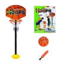 Cesta basquete infantil tabela aro criança altura ajustavel kit completo bola inflador - MAKETOYS