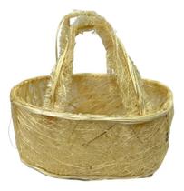 Cesta Bolsa De Sisal Natural Média Oval Páscoa 08x10x19cm - FLORA FULL