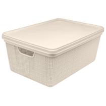 Cesta Caixa Organizadora de Objetos 15L Organizador Jaguar Juta Multiuso Para Escritorio Sala Closet Quarto Decoração Resistente Elegante