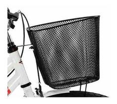 Cesta Cestinha Aramada Bicicleta Aro 24/26 Grande Preto Bike